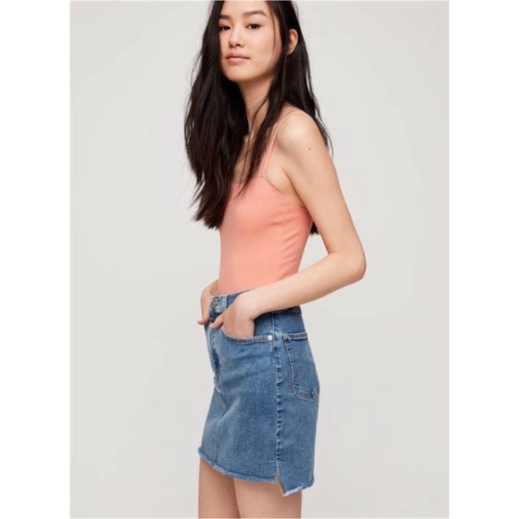 Wilfred Free | NWT Tanit Denim Cut Off Skirt Size 4 Medium Wash Aritzia - Picture 4 of 8